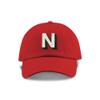 Monogram Initial Modern Shadow Letter Baseball Cap - Toddler, Youth Kids, and Adult Adjustable Red Hat with White Letter (2-5 Toddler Size, N) view 1
