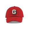 Monogram Initial Modern Shadow Letter Baseball Cap - Toddler, Youth Kids, and Adult Adjustable Red Hat with White Letter (2-5 Toddler Size, G) view 1