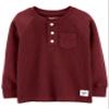 OshKosh B'Gosh Boys' Thermal Pocket, Terra Stone Henley, 12 Months view 1