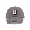 Monogram Initial Modern Shadow Letter Baseball Cap - Toddler, Youth Kids, and Adult Adjustable Grey Hat with White Letter (2-5 Toddler Size, U) view 1