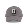 Monogram Initial Modern Shadow Letter Baseball Cap - Toddler, Youth Kids, and Adult Adjustable Grey Hat with White Letter (6-9 Youth Size, D) view 1