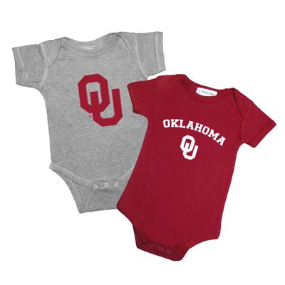 Two Feet Ahead Oklahoma Sooners 2 Pack Baby Bodysuit Creeper Newborn Infants Officially Licensed (Oklahoma Sooners, 6 Months)