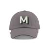 Monogram Initial Modern Shadow Letter Baseball Cap - Toddler, Youth Kids, and Adult Adjustable Grey Hat with White Letter (2-5 Toddler Size, M) view 1