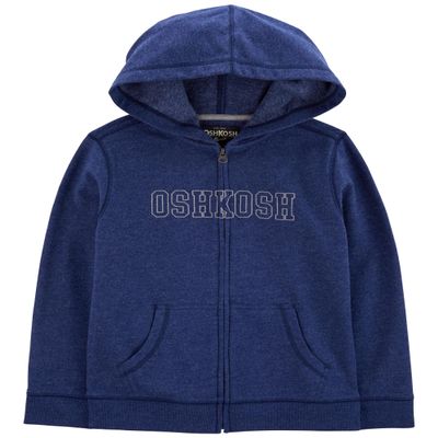 OshKosh B'Gosh Boys' Full Zip Logo Hoodie, Indigo Blue, 7