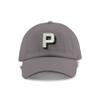 Monogram Initial Modern Shadow Letter Baseball Cap - Toddler, Youth Kids, and Adult Adjustable Grey Hat with White Letter (6-9 Youth Size, P) view 1
