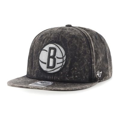 '47 NBA Gamut Captain Adjustable Captain Snapback Hat, Adult One Size Fits All - Brooklyn Nets Black