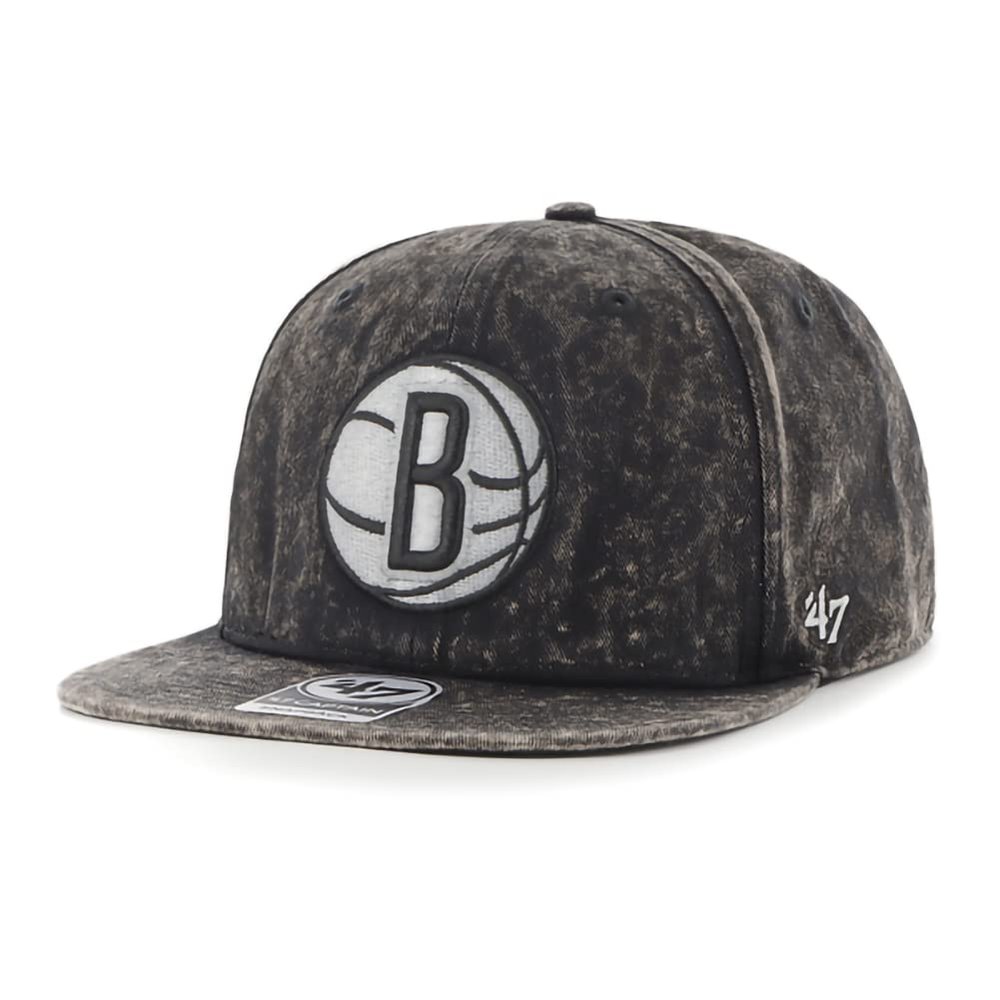 '47 NBA Gamut Captain Adjustable Captain Snapback Hat, Adult One Size Fits All - Brooklyn Nets Black