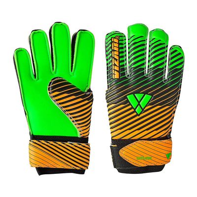 Vizari Saturn F.P. Soccer Goalkeeper Gloves with Finger Support - Green/Orange, Size 10 | Inbuilt Fingersave Protection Goalie Gloves | 3-MM Duplatex Foam Palm Football Gloves