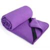 POLYTE Microfiber Hot Yoga Towel Mat with Non-Slip Silicone Grip and Secure Fit Elastic Straps, 24 x 72 in (Purple) view 1