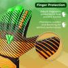 Vizari Saturn F.P. Soccer Goalkeeper Gloves with Finger Support - Green/Orange, Size 4 | Inbuilt Fingersave Protection Goalie Gloves | 3-MM Duplatex Foam Palm Football Gloves view 3