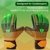 Vizari Saturn F.P. Soccer Goalkeeper Gloves with Finger Support - Green/Orange, Size 4 | Inbuilt Fingersave Protection Goalie Gloves | 3-MM Duplatex Foam Palm Football Gloves view 4
