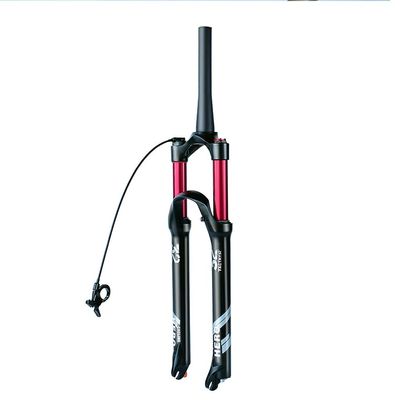 Jejy MTB 26/27.5/29 Inch Front ForkShock Absorber Ultralight Gas Air Suspension Forks Manual Lockout Remote Lockout Mountain Bike Outdoor (Color : Tapered Remote Lockout, Size : 27.5)
