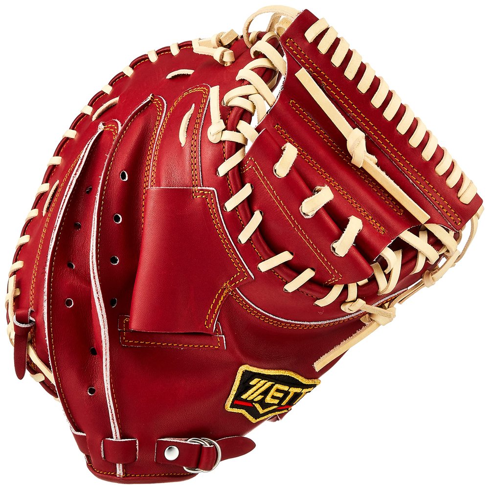 ZETT BPROCM520P Hard Baseball Catcher's Mitt, Pro Status, Right Throw, Bordeaux Brown/Pastel Brown (4032)