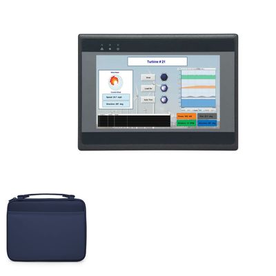 BoxWave Case Compatible with Maple Systems HMI5070P - Hard Shell Briefcase, Slim Messenger Bag Briefcase Cover Side Pockets - Navy