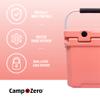 CAMP-ZERO 12L-12.6 Quart Portable Hard Cooler Ice Chest, Perfect for Drinks, Lunch, Beach, Picnics, Boating, Camping and Travel with 2 Molded-in Cup Holders and Folding Aluminum Handle view 2