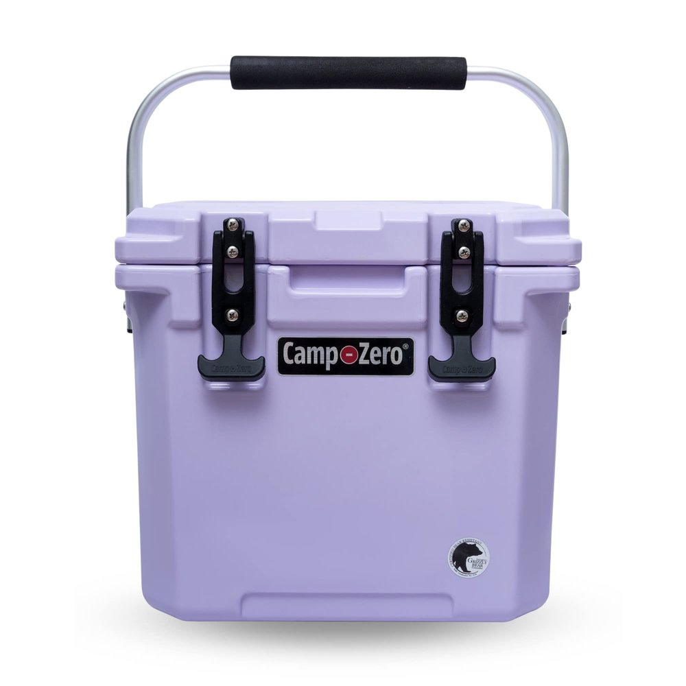 CAMP-ZERO 12L-12.6 Quart Portable Hard Cooler Ice Chest, Perfect for Drinks, Lunch, Beach, Picnics, Boating, Camping and Travel with 2 Molded-in Cup Holders and Folding Aluminum Handle