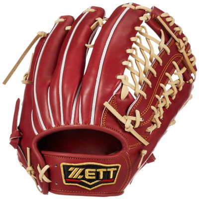 Zett BPROG771 Hard Baseball Grab (Glove) for Prostatus, Outfielders, Right Throw, Bordeaux Brown/Pastel Brown (4032), Size: 9