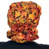 Sparkling EARTH Metallic Autumn Leaves Banded Bouffant Ponytail Surgical Scrub Cap with Built-in Sweatband - Made in the USA view 2