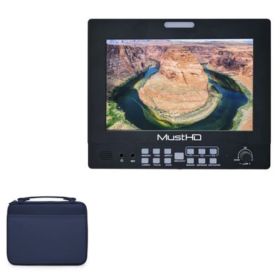 BoxWave Case Compatible with MustHD M703S - Hard Shell Briefcase, Slim Messenger Bag Briefcase Cover Side Pockets - Navy