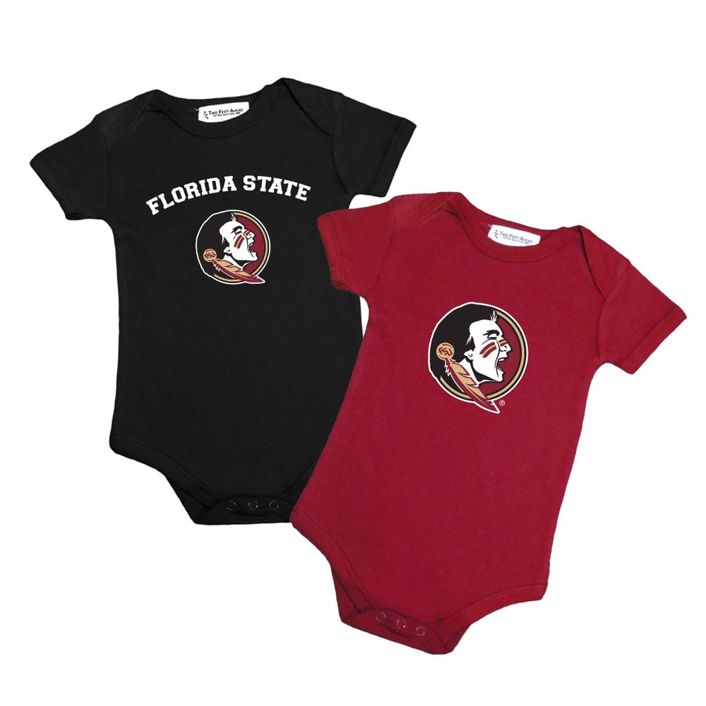 Two Feet Ahead Florida State Seminole 2 Pack Baby Bodysuit Creeper Newborn Infants Officially Licensed (Florida State Seminoles, 6 Months)