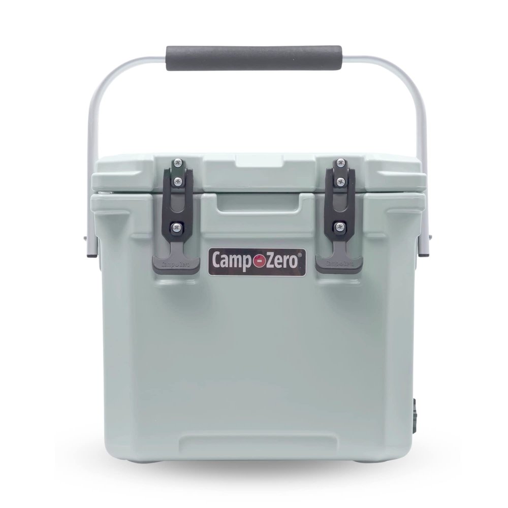 CAMP-ZERO 12L-12.6 Quart Portable Hard Cooler Ice Chest, Perfect for Drinks, Lunch, Beach, Picnics, Boating, Camping and Travel with 2 Molded-in Cup Holders and Folding Aluminum Handle
