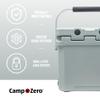 CAMP-ZERO 12L-12.6 Quart Portable Hard Cooler Ice Chest, Perfect for Drinks, Lunch, Beach, Picnics, Boating, Camping and Travel with 2 Molded-in Cup Holders and Folding Aluminum Handle view 2