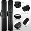 Deekin 2 x 4 Hard Oval Pool Cue Billiard Stick Carrying Case Billiard Cue Cases for 2 Stick 6 Holes with 2 Chalk, 32 x 5.5 x 3.75 Inches(Black) view 3