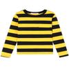 DILBYKE Boys Girl Long Sleeve Striped Crew Neckline T-Shirts Kid Tee, Cotton, Yellow and Black 5-6 Years view 1