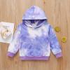 Girls Baby Sweatshirts Dyed Boys Kids Printed Tie Tops Long Hoodie Sleeve Boys Tops Girl Clothes (Purple, 3-4 Years) view 2