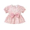 Short Kids Tie Baby Infant Top Outfits Sleeves Bow Girl Flower Girls Tops Shirts for Teens Girls (Pink, 3-6 Months) view 1