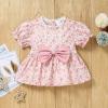 Short Kids Tie Baby Infant Top Outfits Sleeves Bow Girl Flower Girls Tops Shirts for Teens Girls (Pink, 3-6 Months) view 2