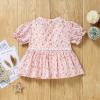 Short Kids Tie Baby Infant Top Outfits Sleeves Bow Girl Flower Girls Tops Shirts for Teens Girls (Pink, 3-6 Months) view 3
