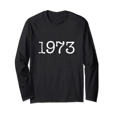 1973 Old Typewriter White Color Font Text Vintage Long Sleeve T-Shirt