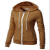 OSABASA Womens Basic Zip Up Hoodies Sweatshirt Long Sleeve Patch Pocket CARAMEL US L (OSCWOHOL030) view 3