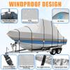 iCOVER T-Top Boat Cover, 600D Heavy Duty Marine Grade Waterproof Tear Resistant, Hard Top/T Top Boat Cover for Center Console Boat with T TOP Roof, Fits 22'-24' Long Beam Width up to 106", Grey view 3