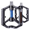 CXWXC Road/MTB Bike Pedals - Aluminum Alloy Bicycle Pedals - Mountain Bike Pedal with Removable Anti-Skid Nails (D:Black-Blue) view 1