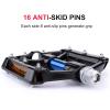 CXWXC Road/MTB Bike Pedals - Aluminum Alloy Bicycle Pedals - Mountain Bike Pedal with Removable Anti-Skid Nails (D:Black-Blue) view 3