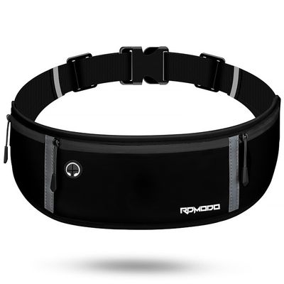 RDMODO Running Belt for Men, Fanny Pack for Women, Waterproof Phone Holder for Running Workout Plus Size Adjustable Running Waist Belt Bag for iPhone 16 15 14 13 Pro Max Samsung Galaxy Note Pure Black