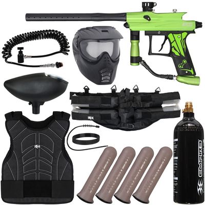 Action Village Azodin KAOS 3 Light Gunner Paintball Gun Package Kit (Dust Green/Dust Black)