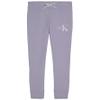 Calvin Klein Girls' Logo Sweatpants, Fleece Joggers with Ribbed Cuffs & Waistband, Lavender Ice, 8-10 view 1