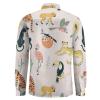 Jungle Animals Men's Shirt Long-Sleeve Button Hawaiian Shirt Tops for Casual Beach Work L view 4