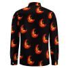 Phoenix Bird Men's Shirt Long-Sleeve Button Hawaiian Shirt Tops for Casual Beach Work L view 4