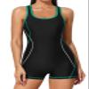 beautyin Women Women Boyleg Boyshorts One Piece Racerback Training Swimming Suit Aqua view 1