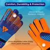 Vizari Saturn F.P. Soccer Goalkeeper Gloves with Finger Support - Blue/Orange, Size 4 | Inbuilt Fingersave Protection Goalie Gloves | 3-MM Duplatex Foam Palm Football Gloves view 2
