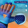 Vizari Saturn F.P. Soccer Goalkeeper Gloves with Finger Support - Blue/Orange, Size 4 | Inbuilt Fingersave Protection Goalie Gloves | 3-MM Duplatex Foam Palm Football Gloves view 3