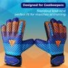 Vizari Saturn F.P. Soccer Goalkeeper Gloves with Finger Support - Blue/Orange, Size 4 | Inbuilt Fingersave Protection Goalie Gloves | 3-MM Duplatex Foam Palm Football Gloves view 4
