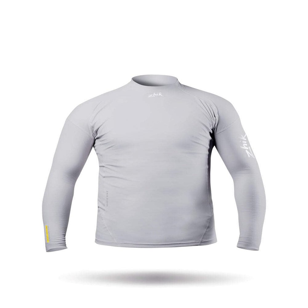 Zhik Junior Eco Spandex Top - Platinum - Easy Stretch Lightweight - Unisex - 100% Recycled Repreve? Nylon Fabric - Junior Size - 14