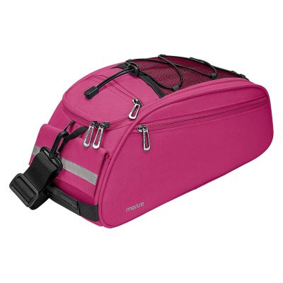 MOSISO Bike Rack Bag, Waterproof Bicycle Trunk Pannier Rear Seat Pouch Cycling Bike Carrier Backseat Storage Luggage Saddle Shoulder Bag, Rose Red