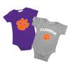 Two Feet Ahead Clemson Tigers 2 Pack Baby Bodysuit Creeper Newborn Infants Officially Licensed (Clemson Tigers, 0-3 Months) view 1
