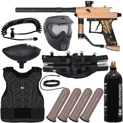 Action Village Azodin KAOS 3 Light Gunner Paintball Gun Package Kit (Dust Brown/Dust Black)